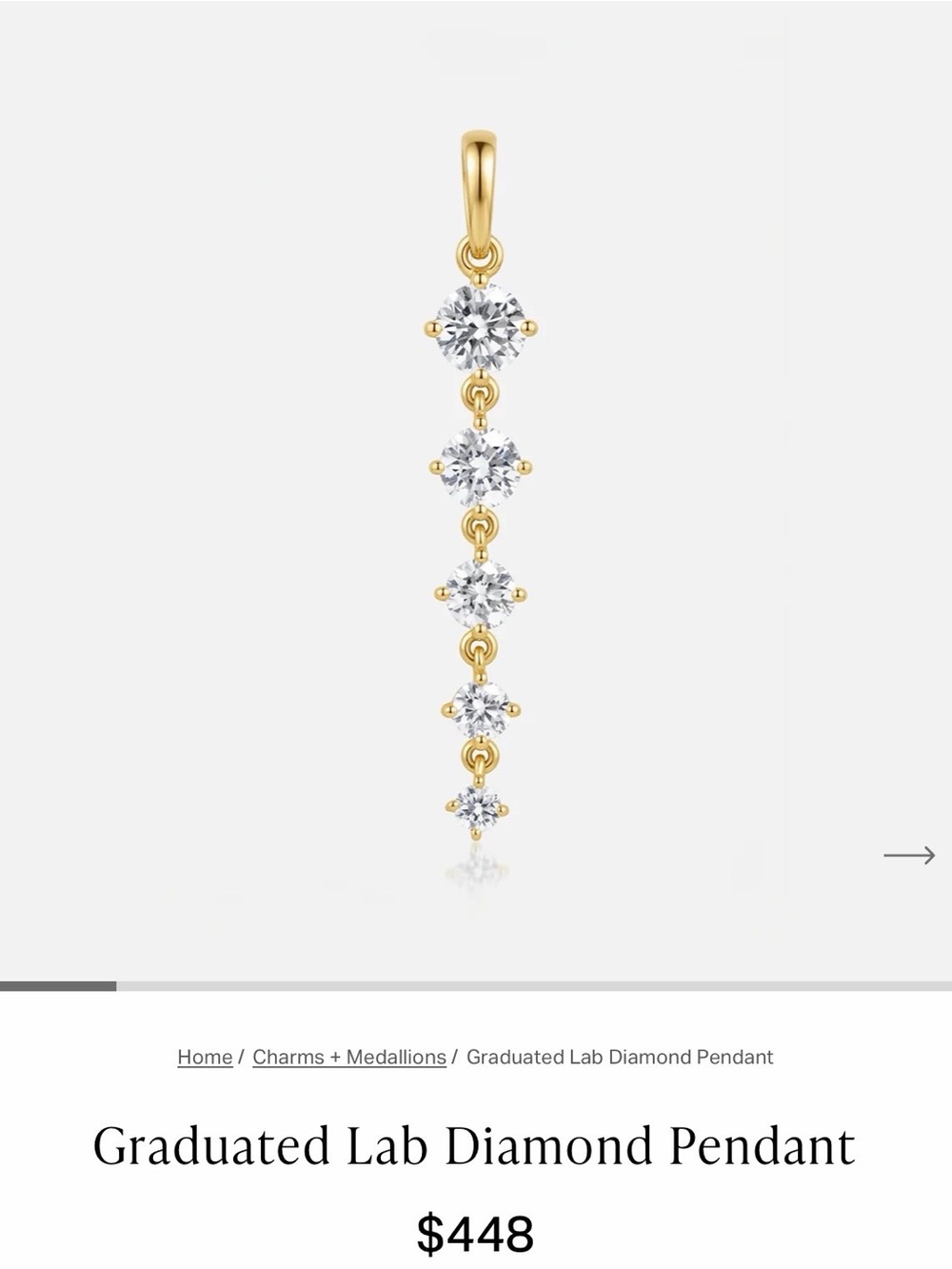 Ring Concierge Gold Graduated Diamond Drop Pendant